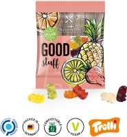 Minitüte, 84x70mm Folie, transparent Trolli Vegane Gummibärchen, bunt gemischt, 14% Fruchtsaft