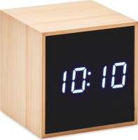 MARA CLOCK LED Tischuhr Bambus