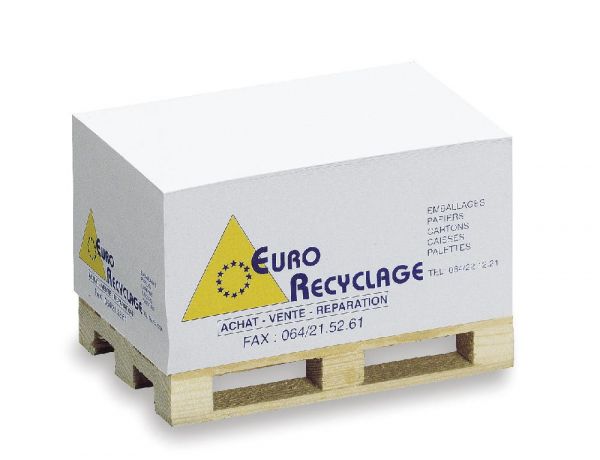 Zettelblock Mini-Holzpalette mit 4c-Digitaldruck