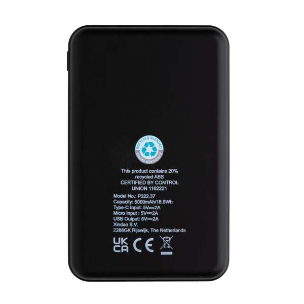 5.000mAh Powerbank aus FSC® und RCS recyceltem Kunststoff