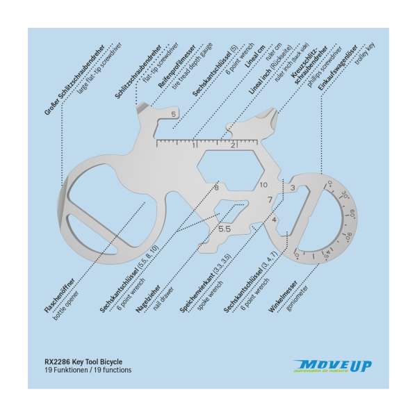 ROMINOX® Key Tool Bicycle 19 functions