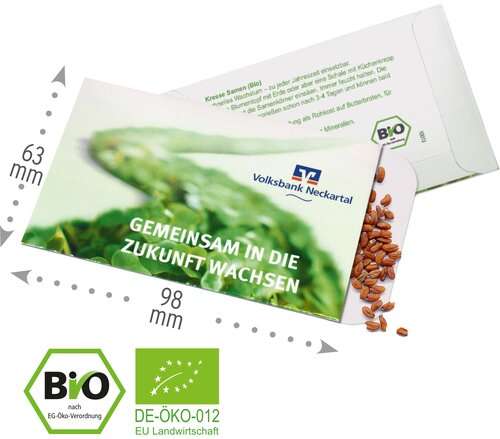 Samentütchen Bio-Kresse 63 x 98 mm