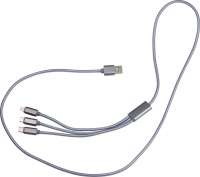 4in1 Extralanges Ladekabel, USB, Micro USB, C-Type und IOS