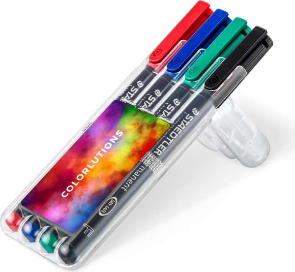 STAEDTLER Box mit 4 Lumocolor permanent F