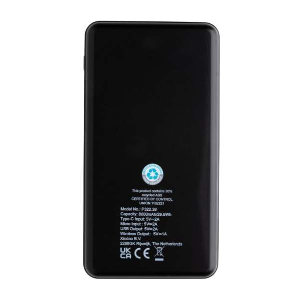 FSC® & RCS Rplastic 8.000mAh Wireless Powerbank