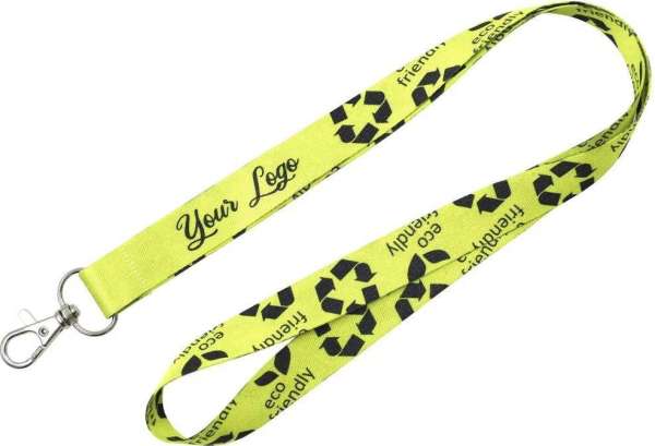 Nachhaltiges rPET Basic Schlüsselband Lanyard, einseitiger Sublimationsdruck