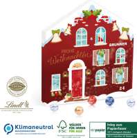 Jubiläums-Adventskalender Lindt Weihnachtshaus Organic, Klimaneutral, FSC®