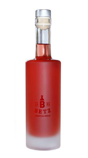 Roter Weinbergpfirsich-Likör 0,2 l in Flasche Centurio, 25 % vol., gestrahlt