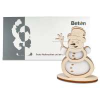 Steckfiguren-Karte Filz Premium - Schneemann Premium 4/0-c