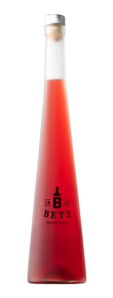 Roter Weinbergpfirsich-Likör 0,5 l in Flasche Cosmos, 25 % vol., gestrahlt