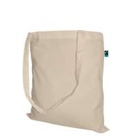 Fairtrade Baumwolltasche mit langen Griffen - 140 g/m² - 38 x 42 cm Fairtrade Baumwolltasche mit langen Griffen - 140 g/m² - 38 x 42 cm