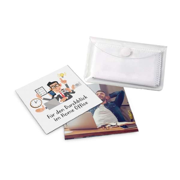 Brillenputztuch 20 x 20 cm im Schutzetui