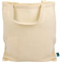 Fairtrade Baumwolltasche mit kurzen Griffen - 140 g/m² - 28 x 32 cm Fairtrade Baumwolltasche mit kurzen Griffen - 140 g/m² - 28 x 32 cm
