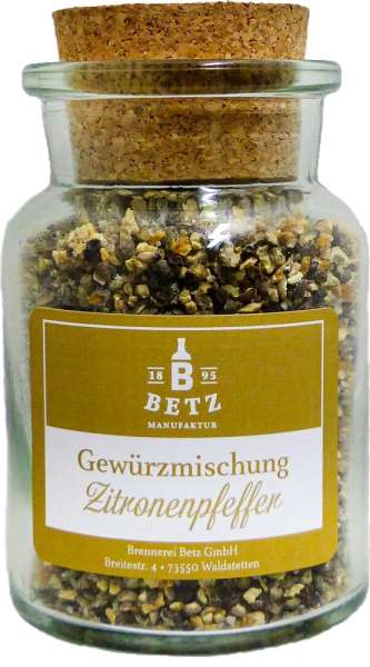 Zitronenpfeffer im Korkenglas, 90 g