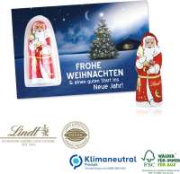 Schokokarte Business mit Lindt Weihnachtsmann, Klimaneutral, FSC®