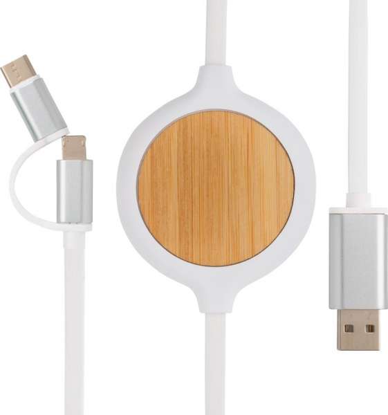 3-in-1 Kabel mit 5W Bambus Wireless Charger