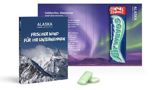 Werbekarte mit Wrigley&#039;s Airwaves