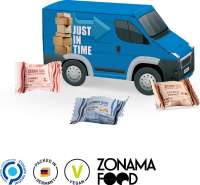 Transporter Präsent Vollkartonhülle, weiß Zebra Bar Mini, 3 Sorten gemischt