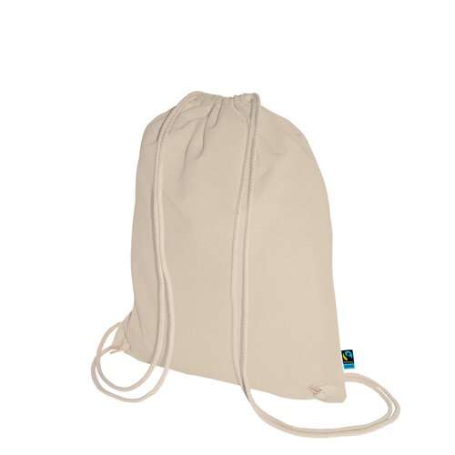 Fairtrade Baumwoll-Turnbeutel mit Tragekordeln - 140 g/m² - 38 x 46 cm