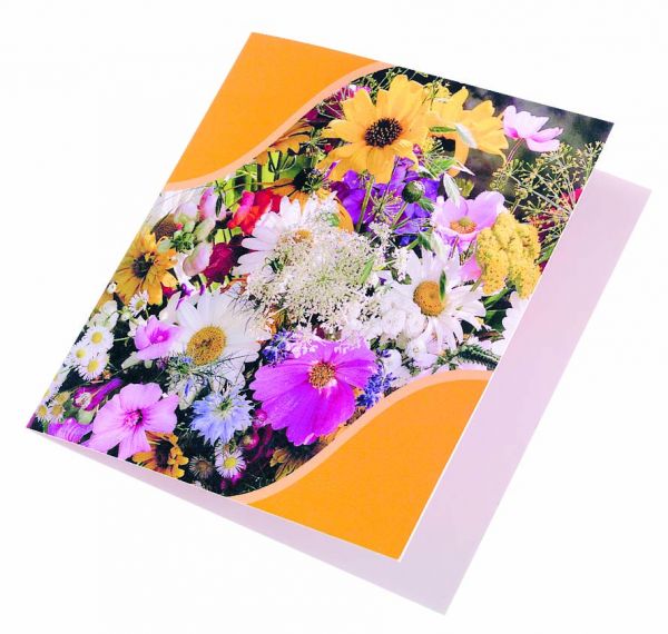 Saatteppich Klappkärtchen, bunte Blumenmischung, 1-4 c Digitaldruck inklusive