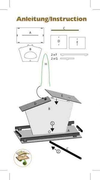 Bastel-Futterhäuschen, 1-4 c Digitaldruck inklusive
