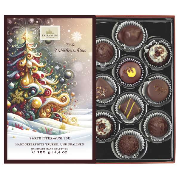 Weihnachtspräsent Trüffel und Pralinen-Auslese mit Einschieber