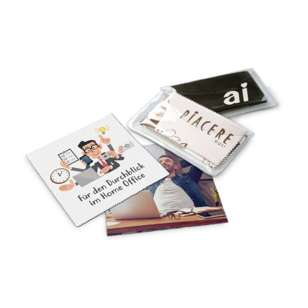 Brillenputztuch 20 x 20 cm im Schutzetui