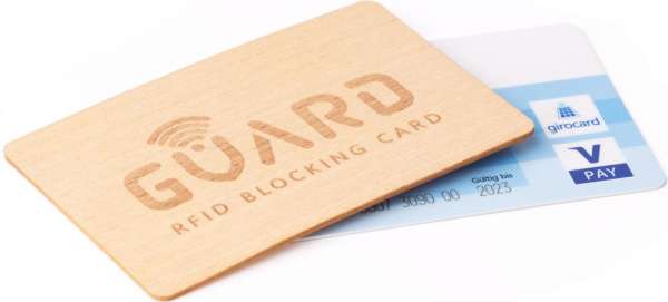 RFID Blocker Karte - Premium Schutz (Holz)