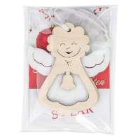 Vorschau: Holz-Filz Anhänger - Engel in Werbetüte Vorschau: Holz-Filz Anhänger - Engel in Werbetüte