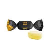 Zitronen mit Vitamin C Bonbon im weißen, kompostierbaren Wickler