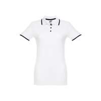 THC ROME WOMEN WH. Zweifarbiges Baumwoll-Poloshirt für Damen