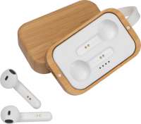 Bluetooth Kopfhörer in einer Bambusbox