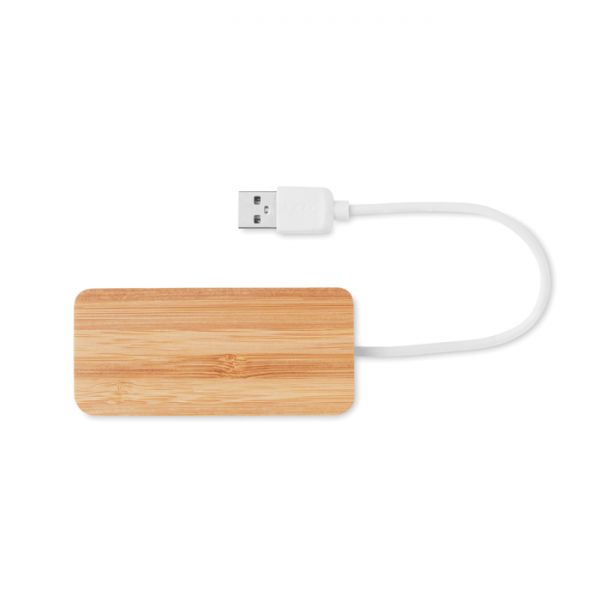 VINA 3 Port 2.0 USB Hub Bambus