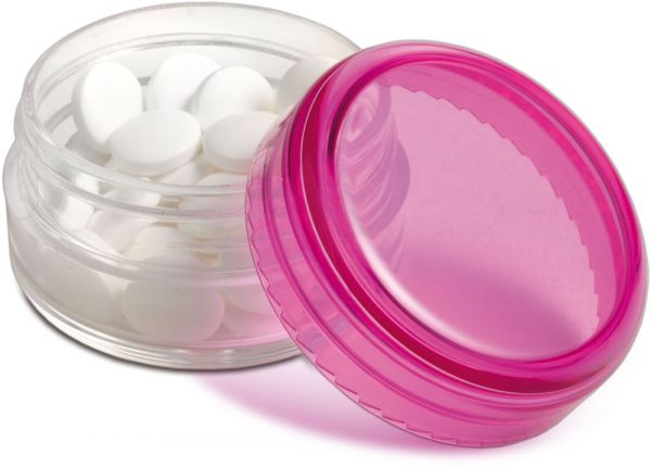 Mini Kunststoff Dose als Werbeartikel