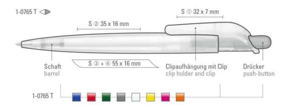 Uma Druckkugelschreiber SPIRIT transparent