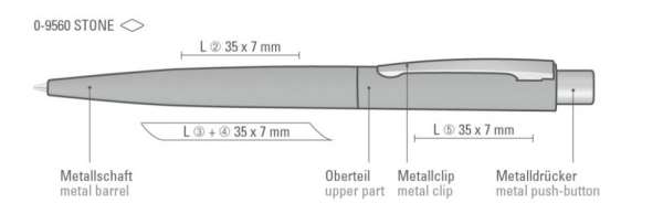Uma Metall-Druckkugelschreiber Lumos Stone