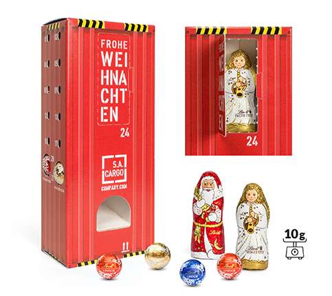 Lindt Lindor Adventsspender &quot;Turm&quot; mit Hohlfigur
