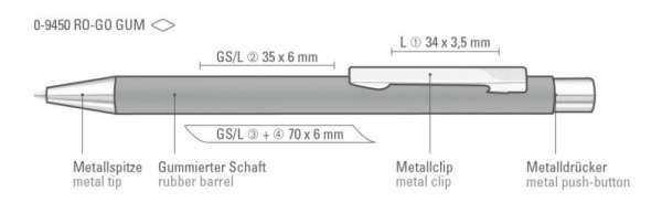 Uma Metall-Druckkugelschreiber Straight RO-GO Gum