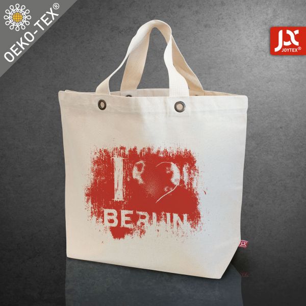 Einkaufstasche SANTORINI mit Bodenfalte und kurzen Griffen