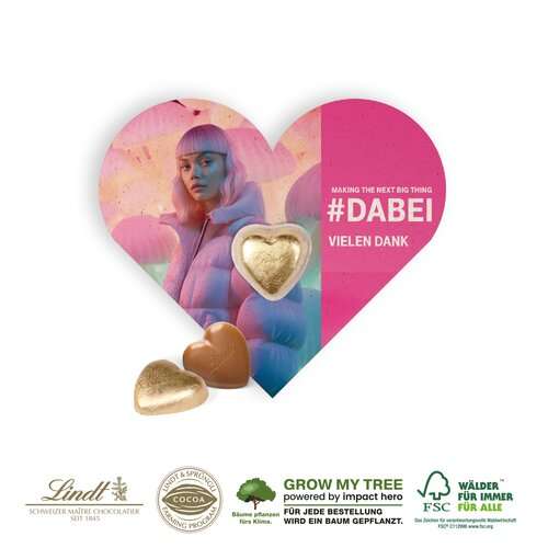 SCHOKOKARTE &quot;Herz&quot; MIT LINDT HERZ