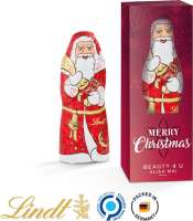 Lindt Weihnachtsmann 40g Werbebox aus weißem Karton