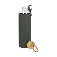 Vorschau: Glasflasche mit Hülle "Bamboo" 1,0 l Vorschau: Glasflasche mit Hülle "Bamboo" 1,0 l
