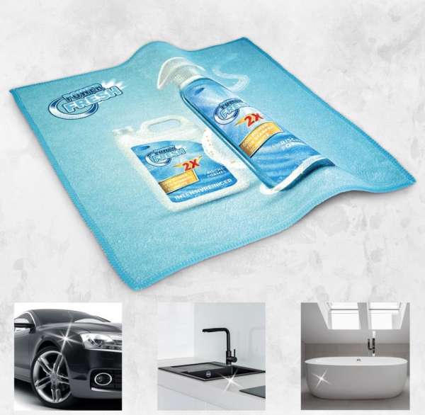 Universal-Microfasertuch 30x30 cm, All-Inclusive-Paket, mit individueller Einlegekarte