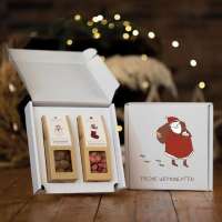 2 Weihnachts-Snacks im weißen Geschenkkarton