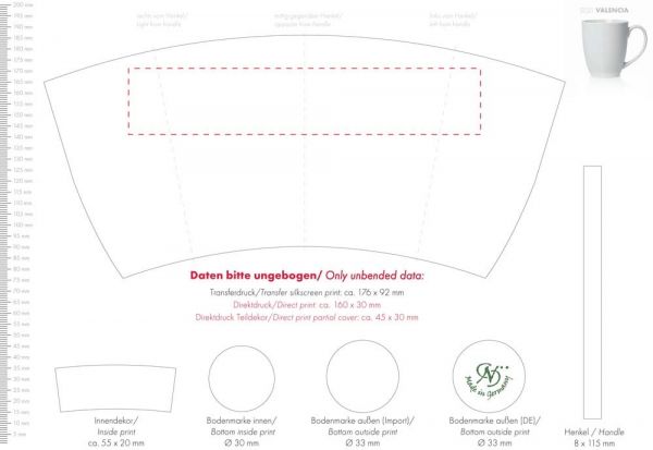 Porzellanbecher Valencia