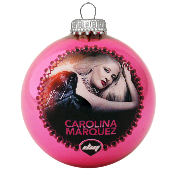 Weihnachtskugel 7 cm im 4-5fbg. Tampondruck mit transparenter Dose