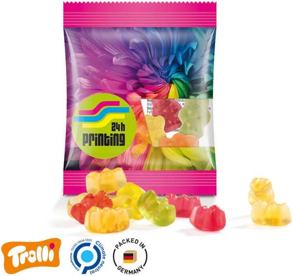 Minitüte, 84x70mm Folie, transparent Trolli Premium Bärchen, bunt gemischt, 7g