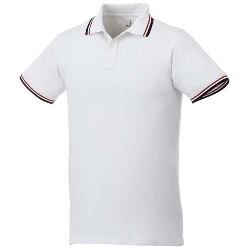 Fairfield Poloshirt mit weißem Rand für Herren