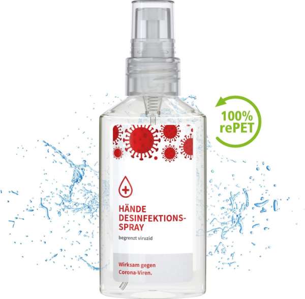 Hände-Desinfektionsspray (DIN EN 1500), 50 ml, Body Label (R-PET)