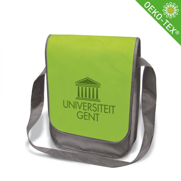 Umhängetasche/Collegetasche DUBLIN mit Überschlag, langem Schultergurt, Boden- und Seitenfalte